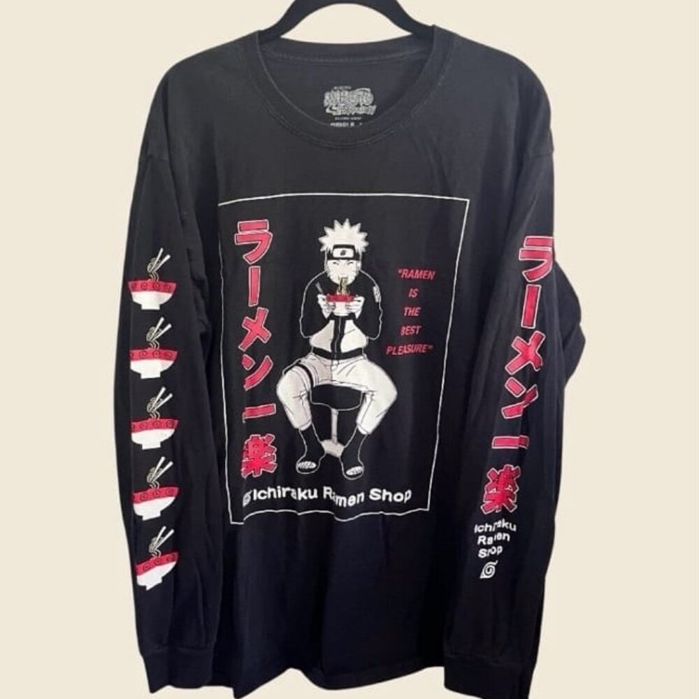 NARUTO SHIPPUDEN Ichiraku Ramen Shop Long Sleeve Graphic T-Shirt Size L